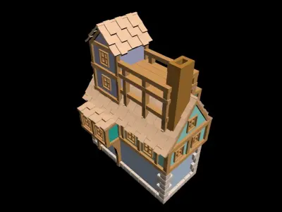 Medieval House 69 3D print model 3D model