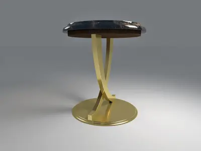 Round luxury small table Low-poly 3D model