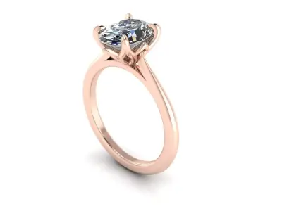 Solitaire Diamond Women Ring R2 3D print model
