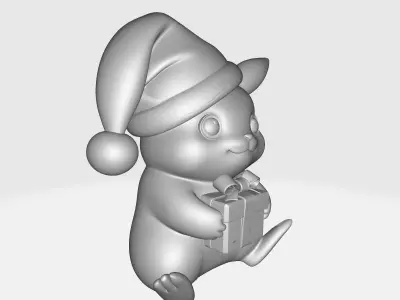 Christmas Pikachu Holding Festive Holiday Pokemon  3D print model