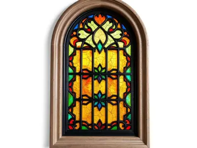 Elegant Stained Glass Window model pack Low-poly 3D model