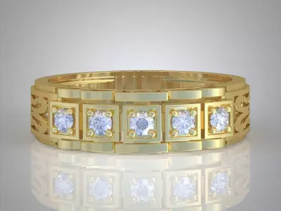 Diamond ring 0452 3D printable model Free 3D print model