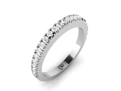 Band 3dm Render Details oval diamond ring gold 3D print model