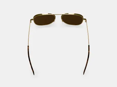 Sade Sunglasses in Polished Gold 3D model