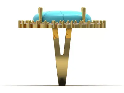 Luxury Turquoise Gemstone Ring Model jr00245 3D print model