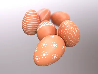 Easter eggs Low-poly 3D model