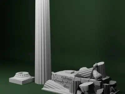 decor greek doric column Temple of Diana Propylaea at Eleusis  3D print model
