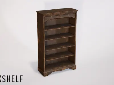 Bookshelf - gameready Low-poly 3D model