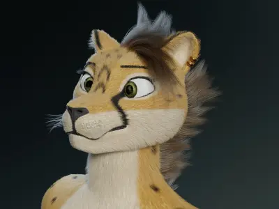 Jade Anthro Cheetah 3D model