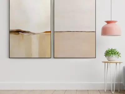 Plaster Two Photo Frame 166 Low-poly 3D model