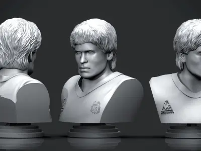 Diego Maradona 3D Printable Bust 3D print model