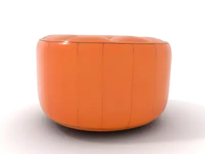 Leather Ottoman model pack Low-poly 3D model