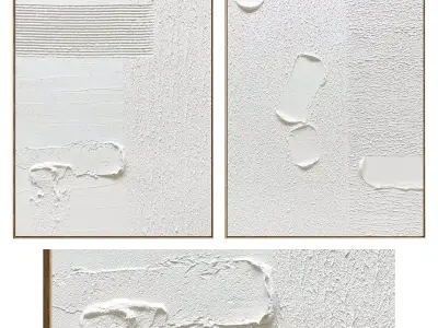 Plaster Two Photo Frame 482 Low-poly 3D model