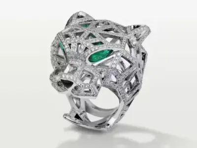 panther ring head panther diamond ring hiphop jewellry 3D print model