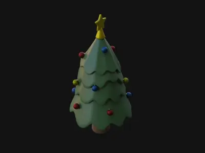 Cartoon Christmas Tree Low-poly 3D model