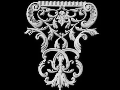 Central decor ornament for furniture 3D model 636