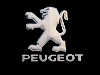 Peugeot Car Badge Low-poly 3D model
