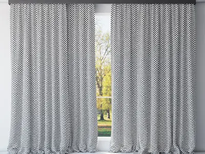 Curtains and tulle 3D model