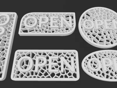 Open closed Sign 3D print model