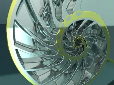 Nautilus shell metal sculpture low poly Low-poly 3D model