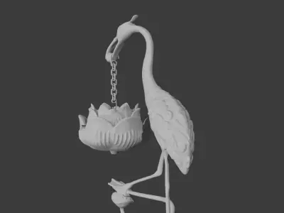 Crane Incense Burner 3D Model Free 3D print model
