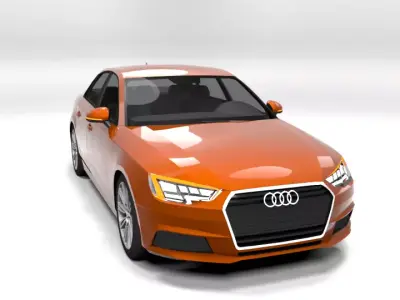 AUDI A4 2016 4D LOWPOLY Low-poly 3D model