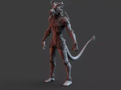 Fantasy Character Forest keeper full textured pre rigged Low-poly 3D model