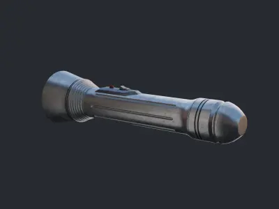 Flashlight 3D Model grenade launcher 3D model