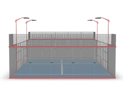 Padel court 3D model
