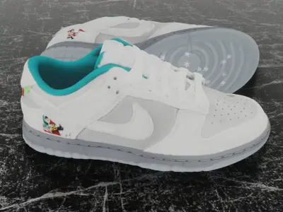NIKE DUNK LOW ICE 3D SHOES Low-poly 3D model