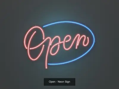 Open - Neon Signs 3D Model Collection