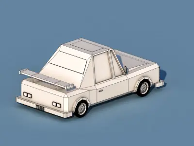 Cartoon Racing Car Low-poly 3D model