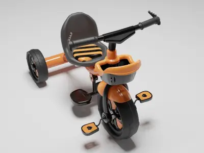 Realistic Tricycle 3D Model with Textures 3D model