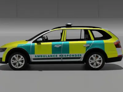 UK Ambulance Skoda Octavia 3D model