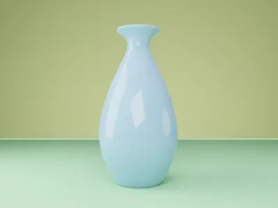 Set of 3 decorative vases in pastel colors 3D model