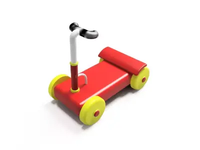 BIKE 3D toy scooter Free low-poly 3D model