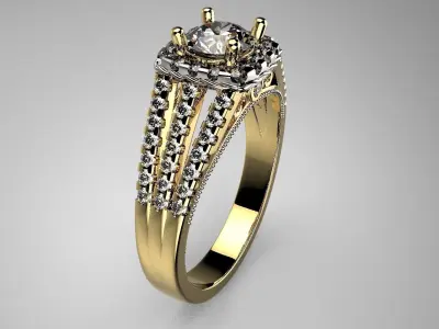 Luxury DIAMOND ENGAGEMENT RING  Diamond Women Rings Fine Jewelry 3D print model