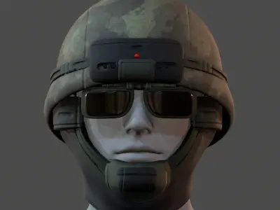 Gas mask helmet 3d model scifi Low-poly   Low-poly 3D model