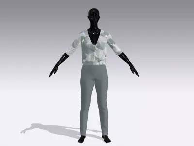 Female Cloth Dress Low-poly 3D model