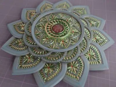 Mandala 3D with Blender Files Advanced Procedural Material 3D model
