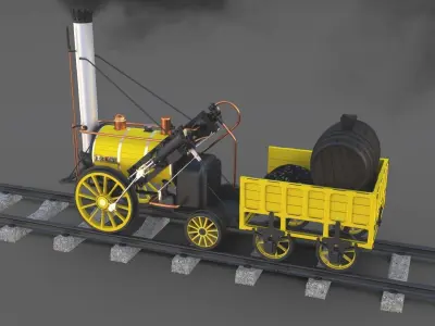 The Stephenson Animated Rocket Locomotive 3D model