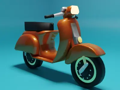 Scooter vespa Low-poly 3D model