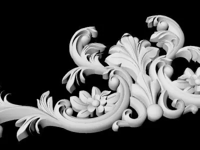 Central decor ornament for furniture 3D model 651
