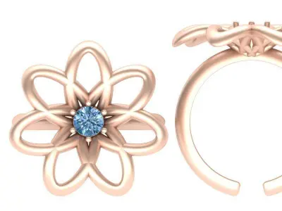 3d-model flower ring  3D print model