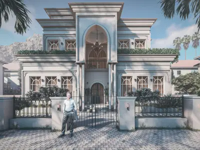 NEW CLASSIC VILLA 1 Low-poly 3D model