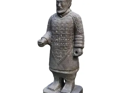 Garden sculpture Chinese Terracotta Warrior Low-poly 3D model
