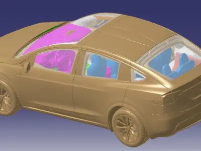 Tesla Model X P90D 2016 Vehicle 3d scan model 3D model