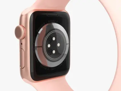 Apple Watch Series 6 silicone solo loop gold 3D model