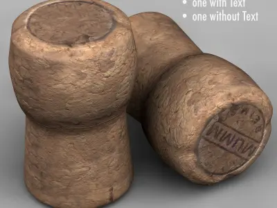Realistic Champagne cork 3D model