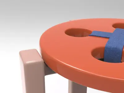 Hutton Stool Low-poly 3D model